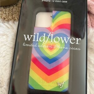 rainbow hear wildflower iphone 12 mini phone case